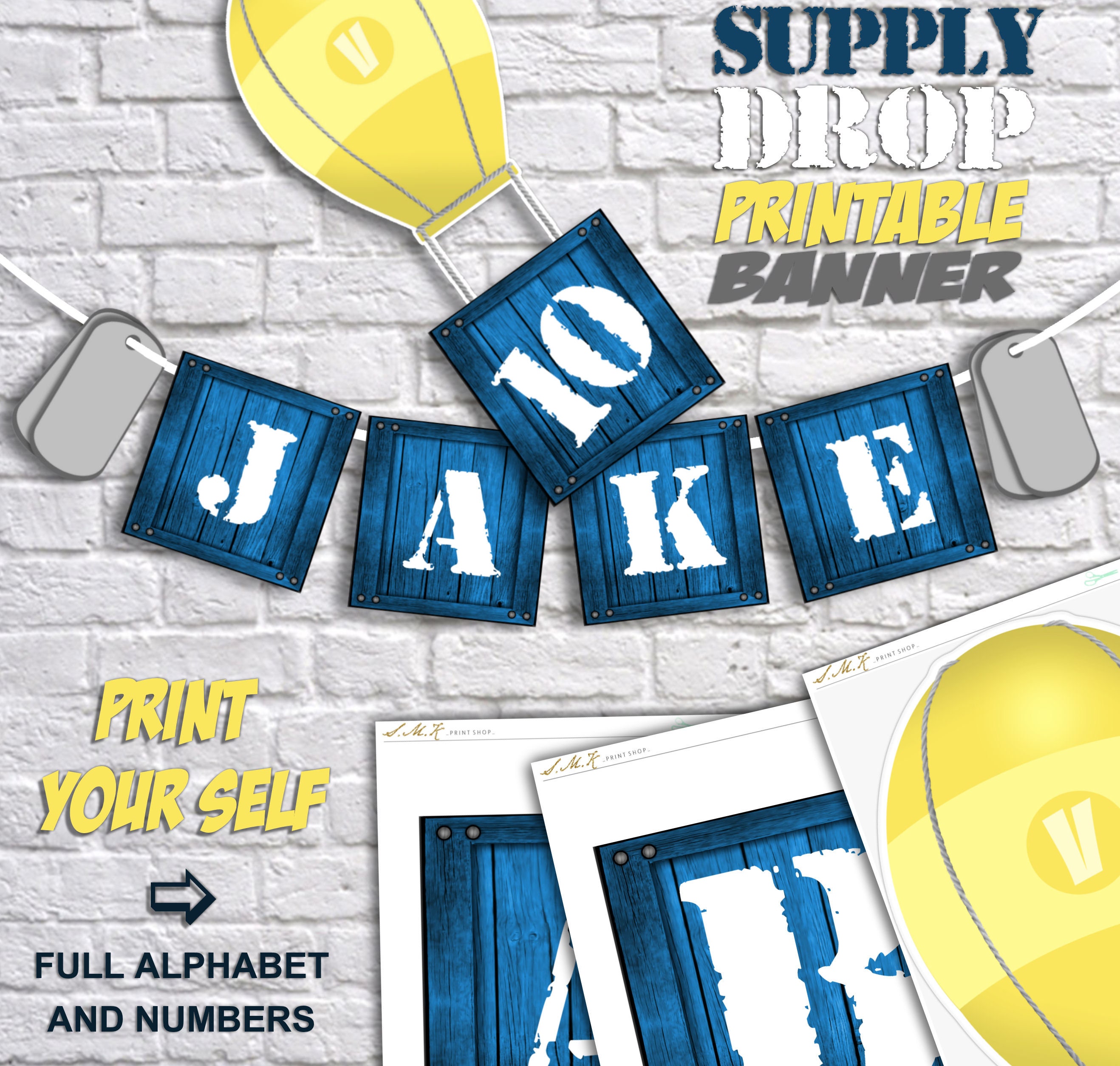 Fortnite Birthday Banner Supply Drop Banner Printable Party