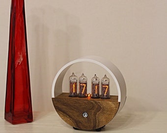 nixie clock steampunk vintage retro table desk reclaimed
