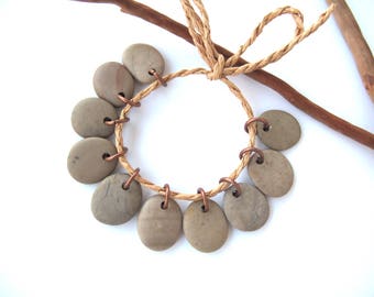 Rock Charms Beach Stone Beads Small Pebble Beads Jewelry Findings Mediterranean River Rock Beads Pairs Copper COOL MIX 17-18 mm
