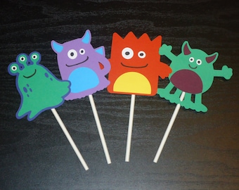 Set of 12 Little Monster Cupcake Toppers