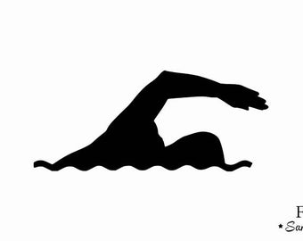 swimmer swimming pool applique fusible