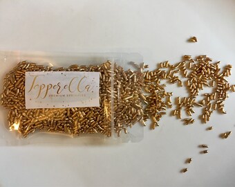 Gold Sprinkles. Gold Jimmies. Cake Sprinkles. Gold Cupcake Sprinkles.