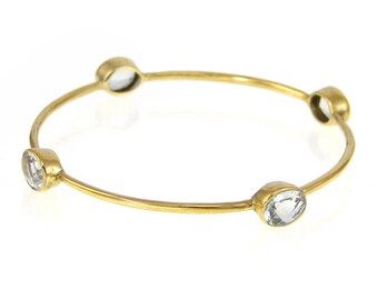 Green Amethyst Bangle - Stackable Gemstone Bangles - Stacker Bangle - Gemstone Bangle Bracelet - Green Amethyst Jewelry