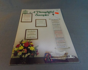Counted Cross Stitch Patterns, A Thoughtful Sampler, Gloria & Pat Leaflet 22, 1988 Home Decor, Samplers