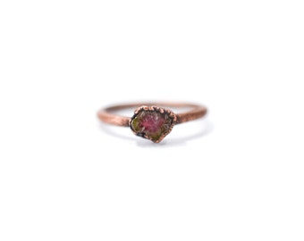 Watermelon tourmaline ring | Raw tourmaline ring | Electroformed tourmaline ring | October Birthstone ring | October Birthstone jewelry