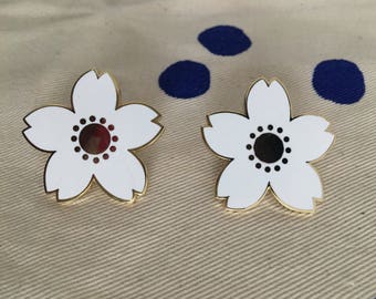 Set of pins with cherry blossom