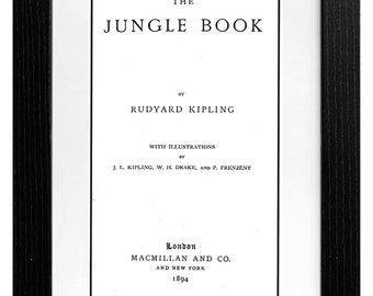 Jungle Book, Rudyard Kipling, A3, First edition, INSTANT DIGITAL DOWNLOAD, Book, Print, Wall art, printable, pdf, Vintage, Oldie, mowgl, kaa