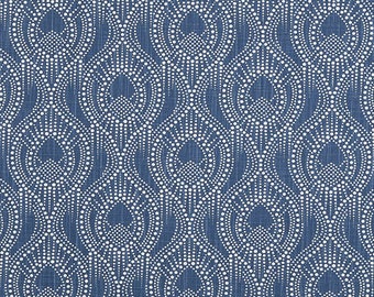 Navy Blue Home Decor Fabric by the Yard Designer Subtle Geometric Fabric Cotton Drapery Curtain Fabric Upholstery Fabric Navy Fabric C754