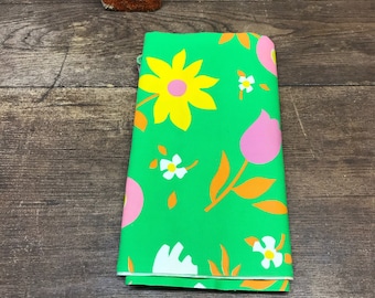 Vintage Fabric Floral Retro Colorful Bright