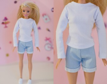 Barbie clothes/ Barbie shorts/ Barbie denim/ Barbie jeans shorts (perfect fit for 11"5 inch dolls)/ denim shorts for Barbie doll
