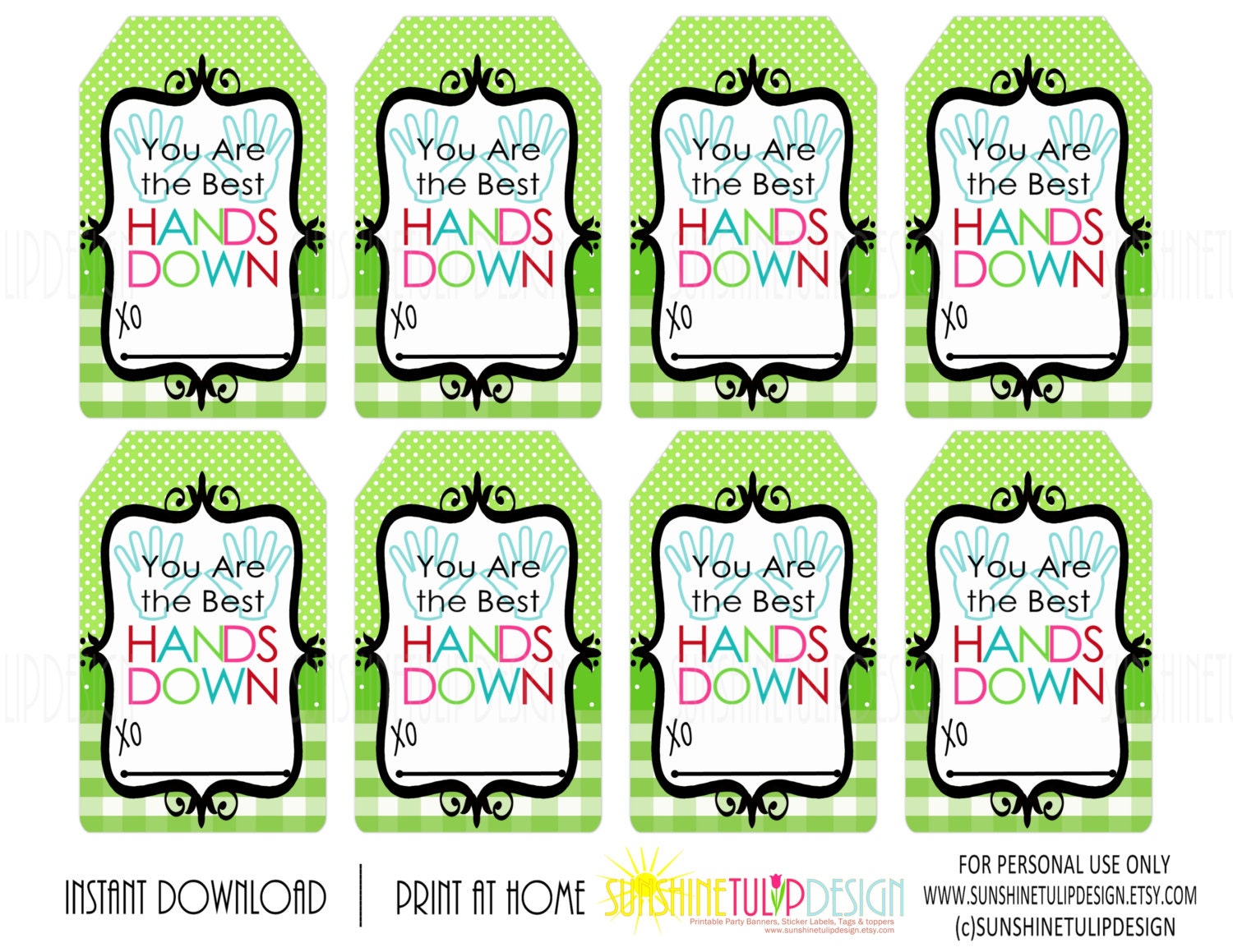 You are the Best HANDS DOWN Printable Gift Tags Buffalo Plaid
