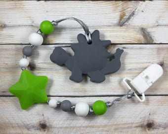 Adorable Grey Dinosaur Teether