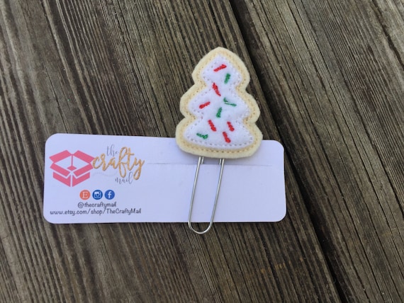 Sugar cookie Paper Clip/planner clip. Christmas planner clips. Christmas tree planner clip