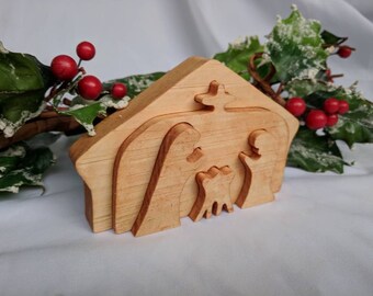 Wooden 3D Nativity Set