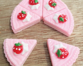 3pcs.21x22mm.Miniature Cabochon Cakes,Miniature Cookies,Miniature Cake Cabochon,Resin,Miniature Sweet,Miniature Strawberry Cake