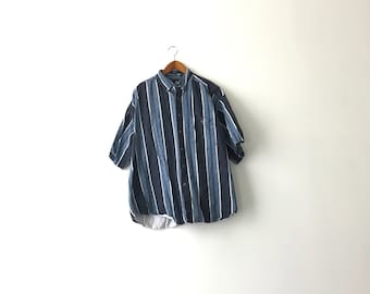 Thick 90s Striped Canvas Shirt - XL