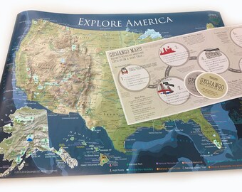national parks map illustrated terrain us travel destinations pairs with the voyager world