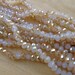 Set of 20 glass abacus beads faceted imitation jade 8 mm x 6 mm color: opalescent white.