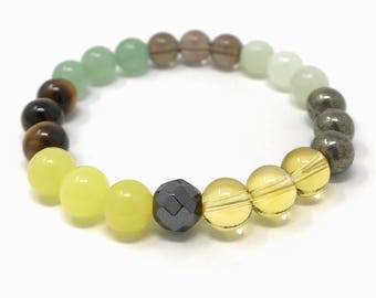 Manifest Abundance, Prosperity & Success - Power Bead Bracelet - Prosperity Bracelet - Healing Crystal Gemstones - Size Choice