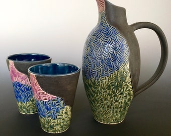 Hummingbird Pitcher and Tumbler Set