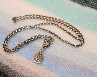 DANA water name tag fine chain sterling and 18k
