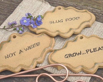 Herb markers, plant markers, set of 3, Perfectly Imperfect, plant tags, garden art, garden decoration