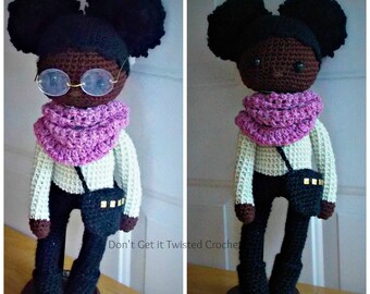 Crochet Doll Pattern, African American Doll Pattern,