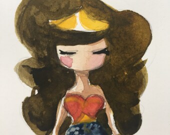 Wonder Woman original watercolor