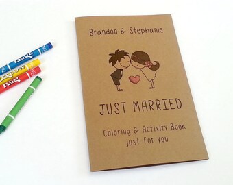 Kids wedding coloring book / wedding favor / kids wedding activities / rustic wedding activity book / kids wedding table - Set of 6