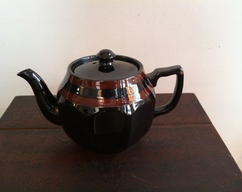 Vintage Glazed Redware Teapot Made in Bradwell, England