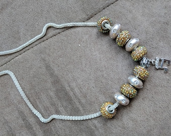 Charm Necklace with metal chain