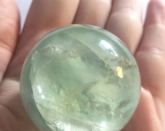 Beautiful Fluorite Sphere, polished crystal, gemstone, mineral specimen, medium sphere