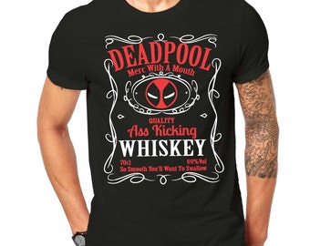 Inspired By The DeadPool Character Mashup T Shirt Black ScreenPrinted Design All Sizes