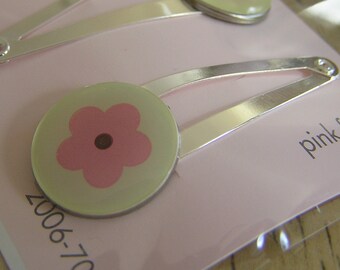 BOGO SALE - Snap Clip Set - Pink Flowers