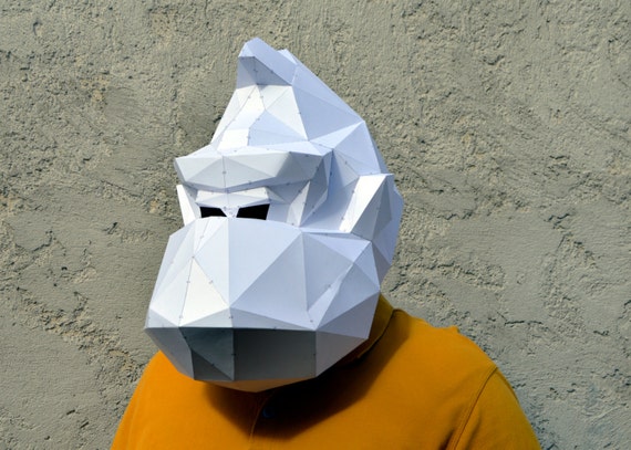Donkey Kong Mask. PaperCraft Mask Paper Gorilla Pixels