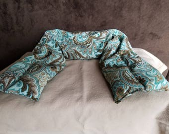 Microwave Aromatherapy Neck Wrap, 100% Cotton and Organic Flax Seed Hot/Cold