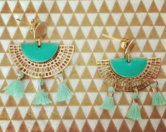 Aztec dangle tassel earrings