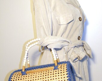 Satchel in Vienna straw OOAK (one of a kind)