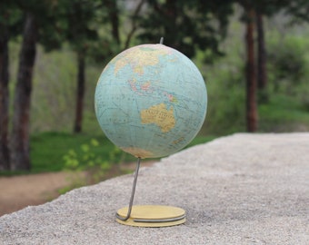 Vintage globe, Small world globe, Old globe, Home bar office decor, Desk globe, 5.5" globe, World map, Table top globe, Gift idea, Vintage