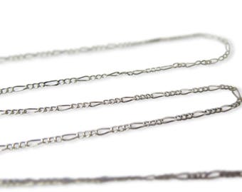 Rhodium Plated Figaro Curb Chain (4 Feet) (C929-B)