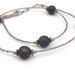 Vintage Liquid Silver Necklace, Blue Goldstone Beaded Necklace, Sterling Silver Necklace, Vintage Beaded Necklace