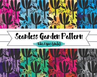 6 Garden Floral Repeat Pattern Wallpaper/Digital Paper/Digital Scrapbook/Seamless pattern
