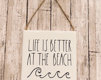 Rae Dunn inspired outdoor beach or mountain decor signs