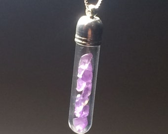 Amethyst Pendulum Pendant Necklace