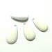 4 sequins drop metal enameled ecru 21x11mm