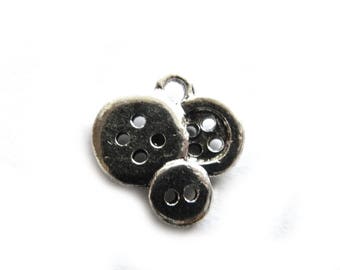 10 Silver Button Charms