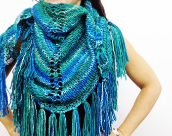 CORTINA- winter shawl - handknitted - gift