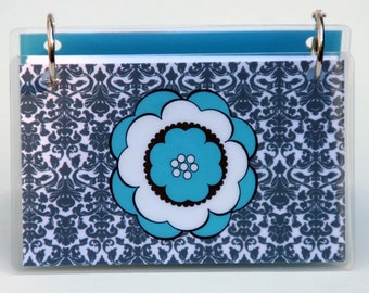 Index Card Binder 4 x 6, Index Card Holder, Personalized Flashcard Holder, Recipe Book, Laminated Note Card Binder, Journal, Notebook
