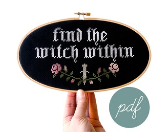 Find the Witch Within, Modern Cross Stitch *PDF Only