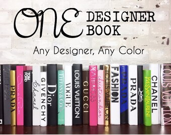 1 CUSTOM BOOK - Any Designer, Any Color - Custom Designer Book, Personalized Book, Bookshelf Decor, Designer Home Decor, Coco Chanel Book,